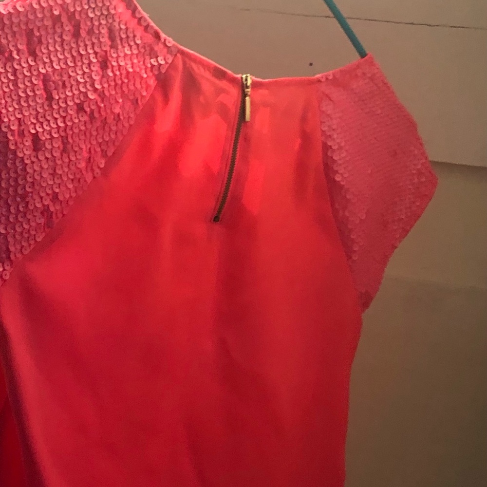 Women Top or Blouse with Sequin Short Sleeves